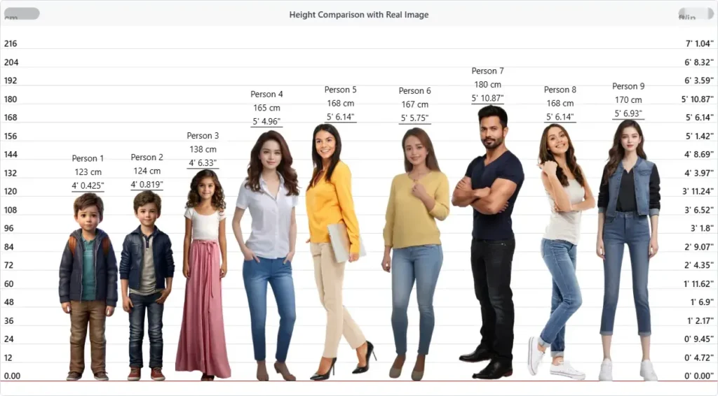 Real image heigth comparsion