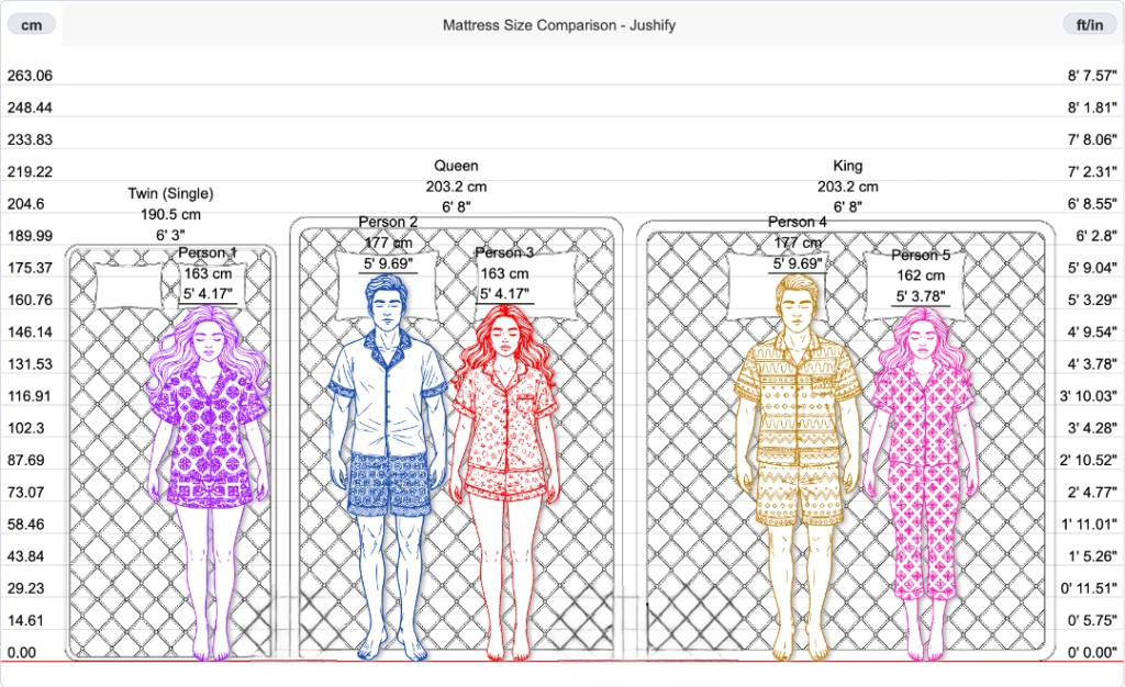 Single vs Queen vs King - Mattress Size Comparison