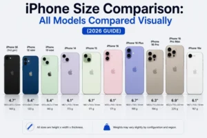 iPhone size comparison: all models compared visually